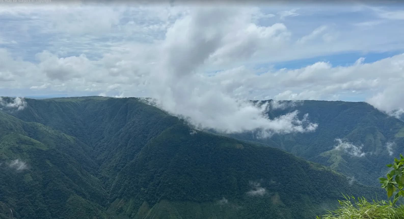 Clouds across the hill ridges